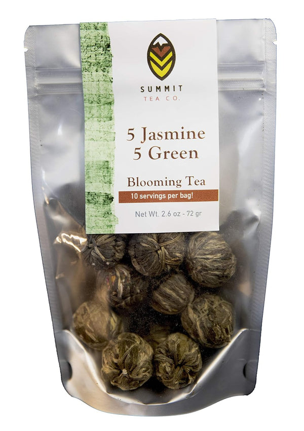 10 Blooming Flower Tea, 5 Jasmine & 5 Green