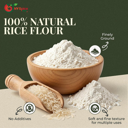 5 NY Spice Shop Rice Flour - Pound All Natural White Rice Flour for Sourdough Bread - White Rice Grain Flour
