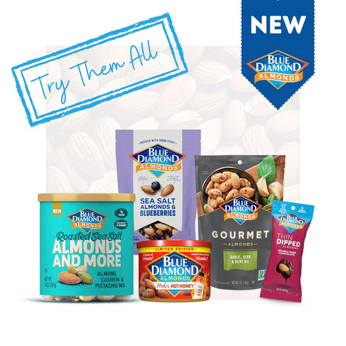 14oz. (Pack 1) Blue Diamond Almonds, Mixed Nuts Roasted Sea Salt Deluxe Snack Nuts, Almonds, Pistachios, and Cashews