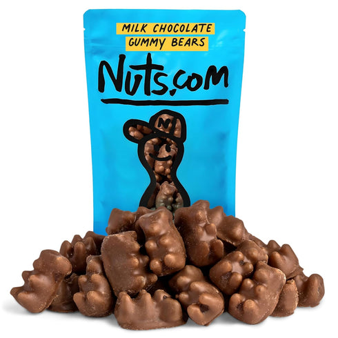 Nuts.com Milk Chocolate Gummy Bears 2 Pound Bag, Tasty Snack for Adults