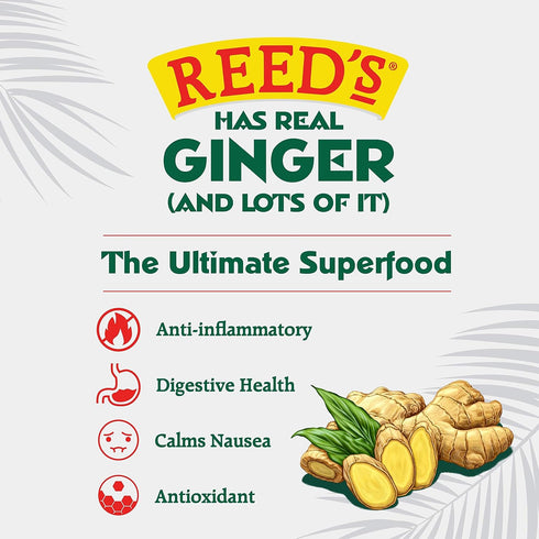 Pack 4 (12fl oz Reed's Zero Sugar Extra Ginger Beer, of Can each) - Non-Alcoholic Jamaican Real Ginger Brew, Sweetened