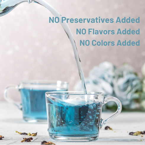 Organic Butterfly Pea Flowers - Herbal Loose Leaf Blue Tea, Natural Food Coloring, Caffeine Free 1.75OZ