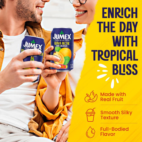 11.3oz, 12 Pack Jumex Strawberry Banana & Guava Juice Nectar - Made with Fresh Fruit Puree - Tropical Fruit Juice