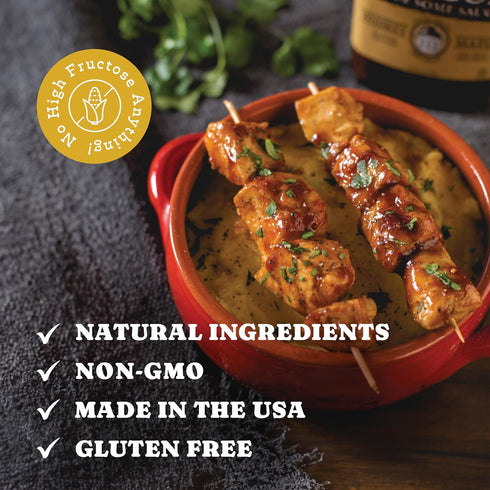 15.25 oz Rufus Teague Whiskey Maple BBQ Sauce, Premium Barbecue Sauces with Natural Ingredients, Award-Winning Bold