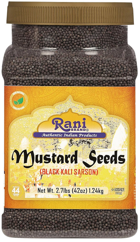 Rani Black Mustard Seeds Whole Spice (Kali Rai) 42oz (2.7lbs) 1.22kg Bulk
