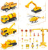 SEERMIA 21-pieces Set 6 14 mini construction vehicles Cake Decoration Tower Crane truck cake toppers construction
