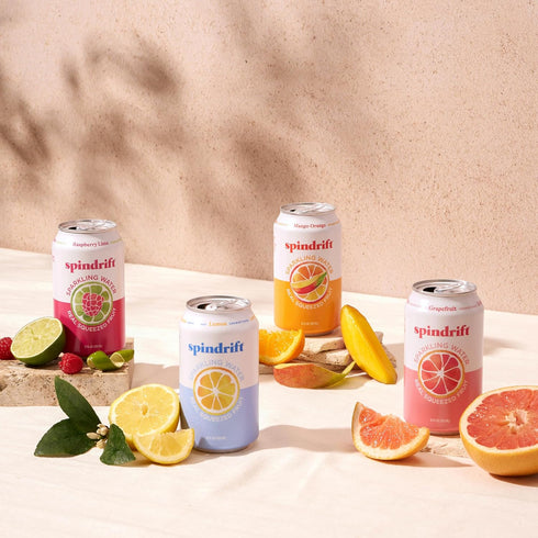 4 Pack, 12 Oz (Pack 20) Spindrift Sparkling Water, Flavor Variety Made with Real Squeezed Fruit, Fl