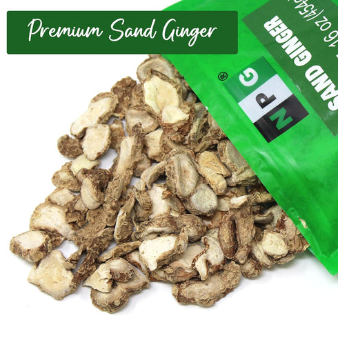 NPG Dried Galangal Root Sand Ginger Sliced - 16 Oz, Natural NON GMO Ingredient for Tom Yum and Tom Kha Soups