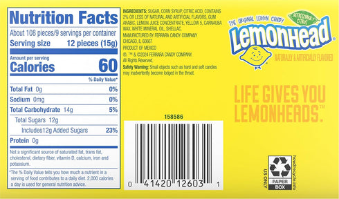 5 (Pack 12) Lemonhead Hard Lemon Candy, Ounce Movie Theater Candy Boxes