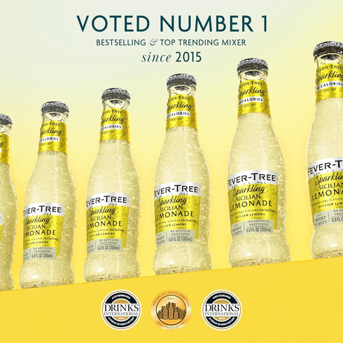 6.8 oz Pack 4 Fever-Tree Sparkling Sicilian Lemonade Premium Soda Mixer for Cocktails and Mocktails, fl Bottles
