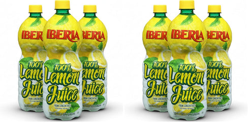 Iberia 100% Lemon Juice,32 Ounce,(Pack of 6)