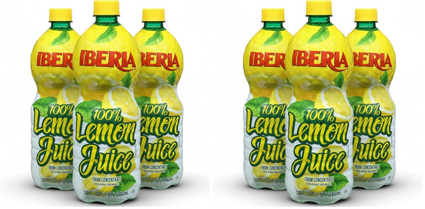 Iberia 100% Lemon Juice,32 Ounce,(Pack of 6)