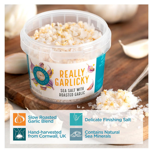 Cornish Sea Salt Really Garlicky Seasoning, 1.9 oz Resealable Tub