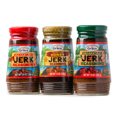 Grace Jamaican Jerk Seasoning Paste Variety Pack - Honey, Mild & Hot