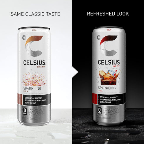 12 Oz (Pack 12) CELSIUS Sparkling Cola, Sugar Free Energy Drink, Fl