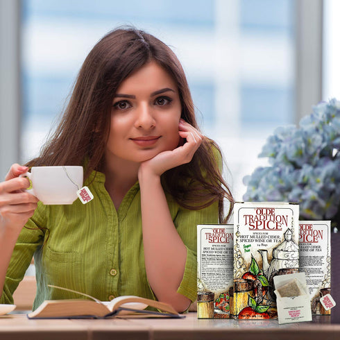Olde Tradition Mulling Spices in Tea Bags for Apple Cider, Mulled Wine, Gluehwein, Hot Toddy Holiday Drink - Sugar-Free