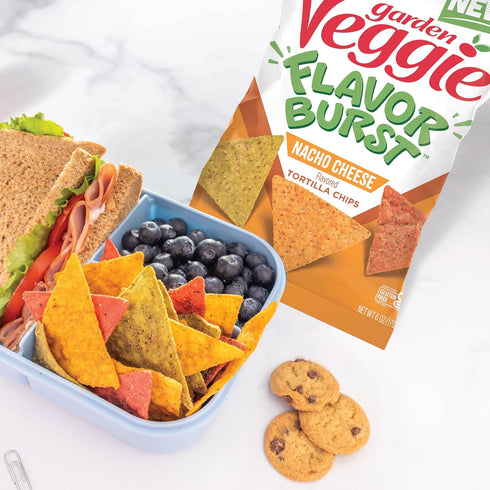 6 Oz (Pack 6) Sensible Portions Garden Veggie Flavor Burst Tortilla Chips, Nacho