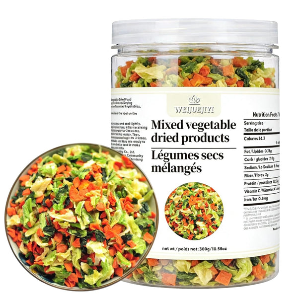 WEIJUEJIYI Mixed Dried Vegetable Products 300g / 10.58oz, Nutritious and Delicious Carrot, Baby