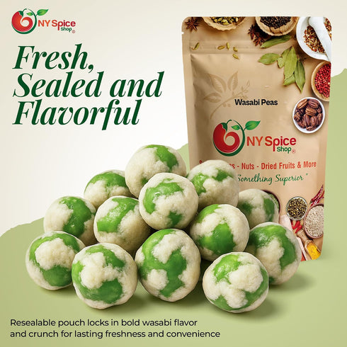 3 NY Spice Shop Hot Wasabi Peas Bulk - Pound Crunchy Wasabi Pea Mix - Delicious Wasabi Green Peas - Hot Green Peas