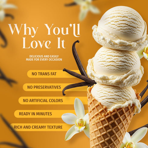 (2) 5 2 (2 Pack, Triple Scoop - Premium Vanilla Ice Cream Mix For Ice Cream Maker. Simple, Easy, Delicious. From