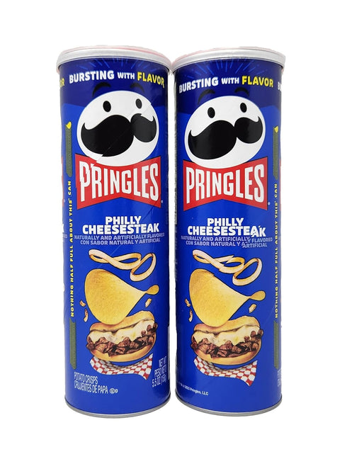 Pringles Potato Crisps Naturally Flavored Chips 5.5oz Can, Pack of 2 (Philly
