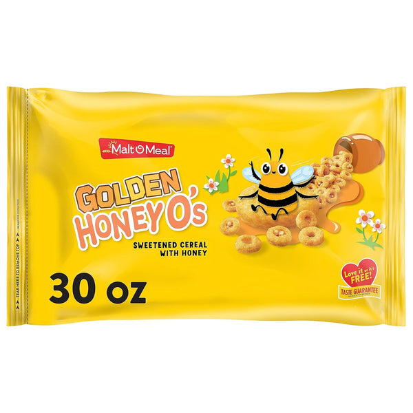 Malt-O-Meal Golden Honey O's Breakfast Cereal, Honey Cereal with Corn, Oats and