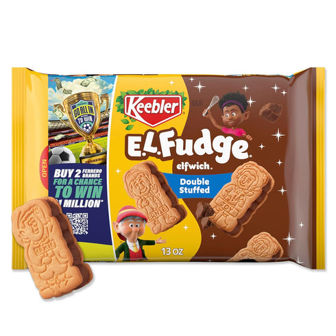 Keebler E.L. Fudge Double Stuffed Elfwich Cookies, Sandwich Cookies Stuffed with Crme