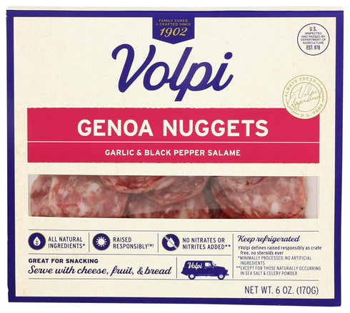 Volpi , Salame Genoa Nuggets, 6 Ounce