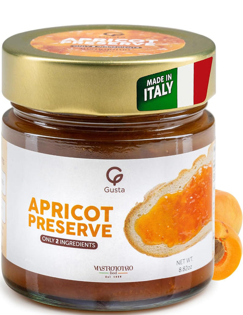 Gusta Apricot Jam Preserve - Made in Italy Fruit Preserve & Jam