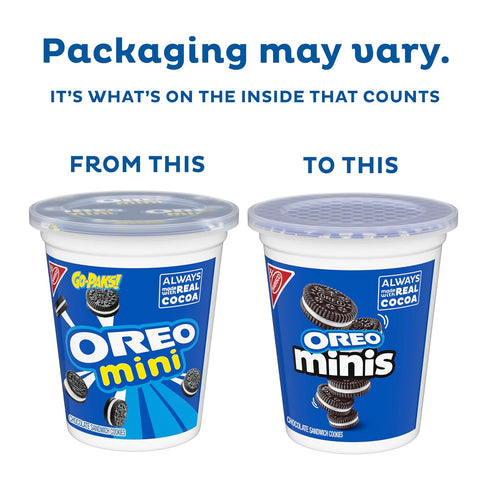 12-3.5 oz OREO Minis Chocolate Sandwich Cookies, Snack Cups