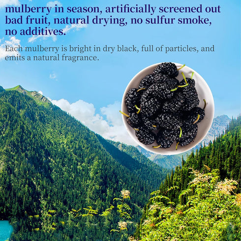 Mulberries Mulberries Mulberry 280g/10oz Premium Dried Black Dried Black Tea Herbal Tea No Sugar Added & No Additives