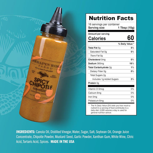 8.5 oz (Pack 2) Terrapin Ridge Farms Spicy Chipotle Garnishing Sauce Smoky & Zesty Sauce for Tacos, Sandwiches, Seafood