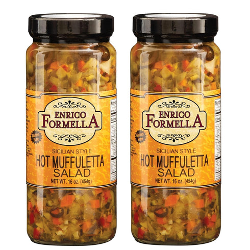 Enrico Formella Hot Muffuletta Salad - Gluten Free Italian Olive Mix -
