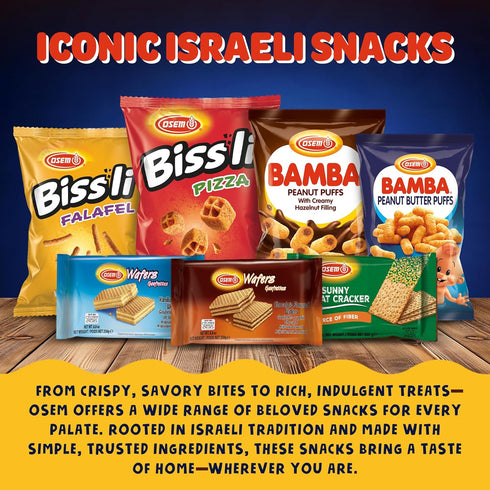 Pack 0.7oz (Pack 8) Osem Bamba Peanut Butter Puffs - Peanut Butter Puffs Bulk, Vegan PB Snack with Crunch for Kids