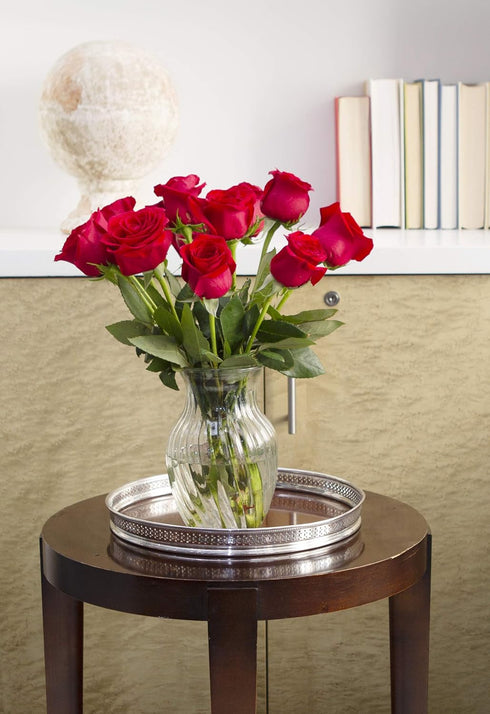 12 KaBloom - The Romantic Classic Bouquet of Fresh Red Roses - Fresh Flowers for Birthday, Valentine's & Mother's Day