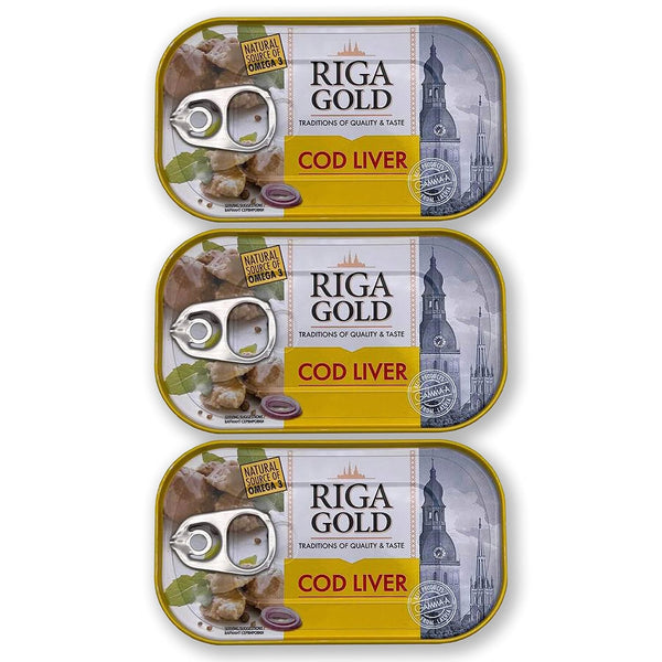 Riga Gold Cod Liver in Own Oil 4.27oz/ 121g From Iceland (Pack