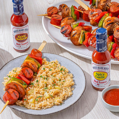 5 Oz (Pack 6) Sweet Baby Rays Kickin' Barbecue Hot Sauce Fl