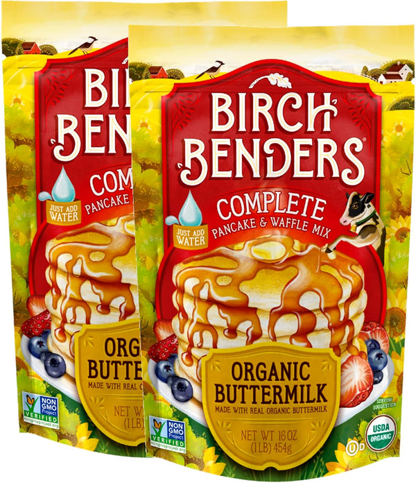 Birch Benders Organic Buttermilk Pancake and Waffle Mix, 16 oz (Pack of