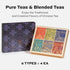 Set 24 6 Set TeaRove Fancy Tea Gift with Gold-Foil Presentation Box, Assorted Variety Pyramid Infuser Bags, Flavors