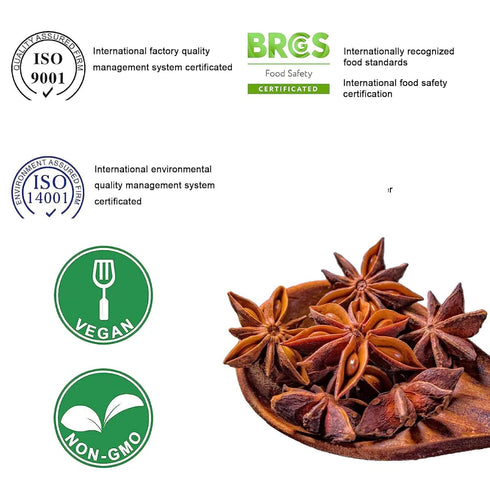 7 oz, (200g) Besway Chinese Star Anise Whole Star Anise, Fresh, Pure and Dried Anise Pods, Great for Cooking, Baking
