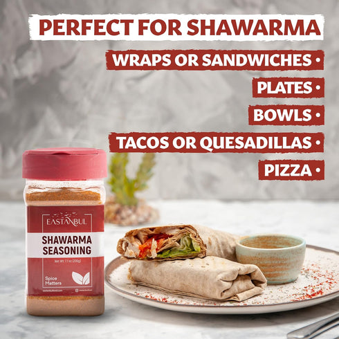 Eastanbul Shawarma Seasoning, 7.1oz All-in-One Baharat Spice Blend for Meat, Vegetables, and Chicken