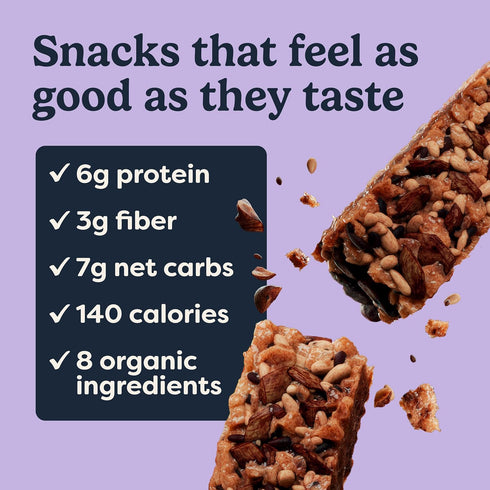(6G 3s, 1oz, 12-Pack Tosi Nut Bars, Almond Dark Chocolate, Healthy Snacks for Adults & Kids, Plant Based Crunchy Bars
