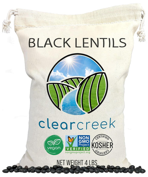 CLEAR CREEK Black Lentils | Caviar or Beluga Lentils | 4 lbs