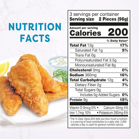 Frozen, 10.1 oz. Gardein Golden Plant-Based Fishless Filets, Vegan
