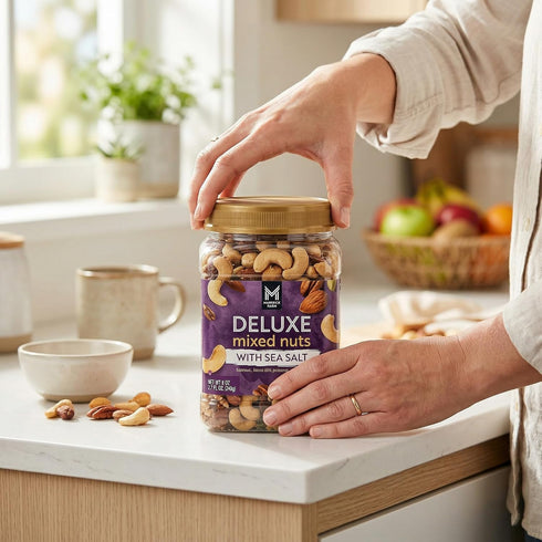 Generic 34 oz Mixed Nuts Deluxe With Sea Salted Snack Mix Almonds Pecans Cashews Pistachios Nut Mix, Salty Snacks