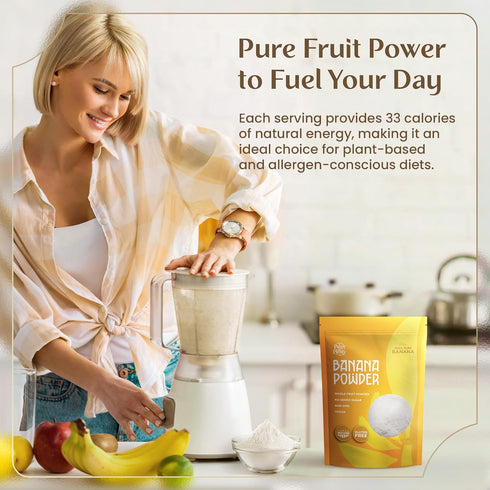 Frozen 1 lb Palm & Plenty Powdered Banana Fruit - Natural Banana Flavoring for Smoothies, Baking, Shakes, Drink Mix