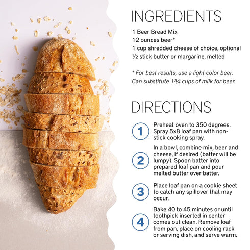 1 Southern Living Gourmet Beer Bread Mix, Easy-to-Bake Delight, Perfect for Potlucks & Parties, Dessert Bread, Mix