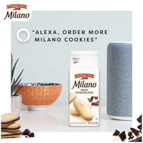 6 OZ (15 Pepperidge Farm Milano Milk Chocolate Cookies, Bag Cookies)