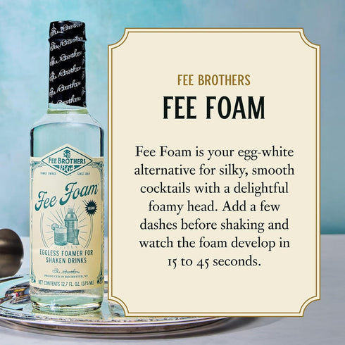 12.7 oz (375ml) Fee Brothers Fee Foam - Cocktail Foamer and Mixer, Egg Substitute, Vegan-Friendly, Gluten Free, fl