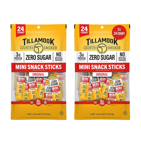 Tillamook Country Smoker Zero Sugar Original Mini Smoked Sausages, 0.33 oz, 48